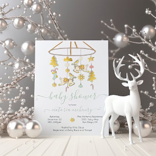 Invitación Baby Shower de Holiday Mobile Gold Navidades