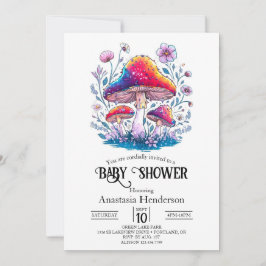 Invitación Baby Shower de hongos con encanto