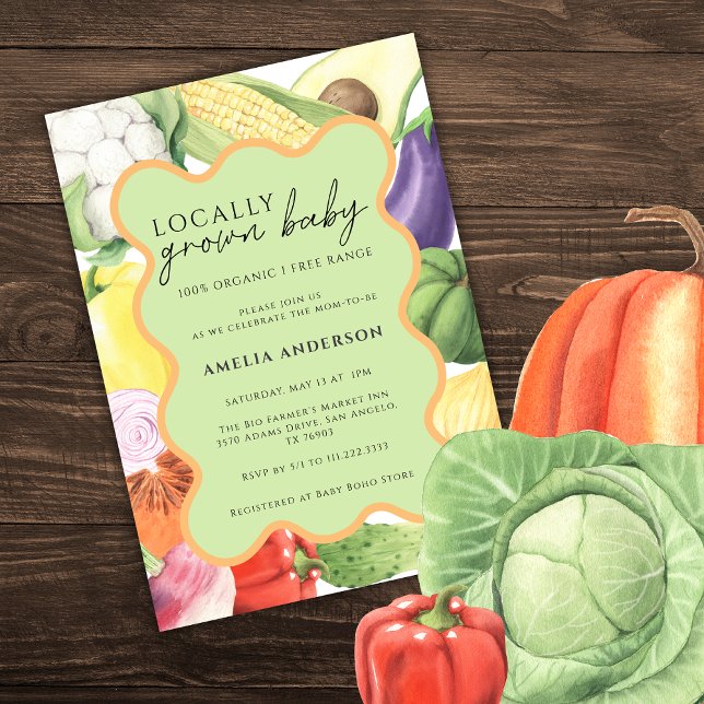 Invitación Baby Shower de hormigón biológico para bebés culti (Subido por el creador)