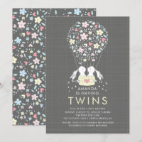 Invitación Baby Shower de Hot Air Balloon Bunny TW