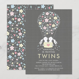 Invitación Baby Shower de Hot Air Balloon Bunny TW