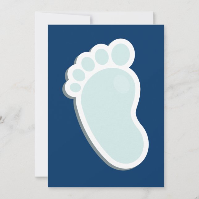 Invitación Baby Shower de huellas de bebé (Anverso)