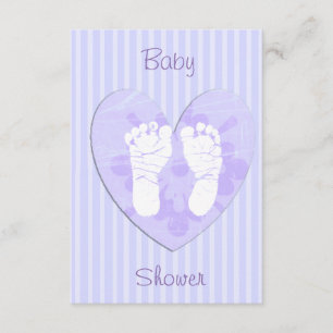 Invitación Baby Shower de huellas de bebé morado y lavanda