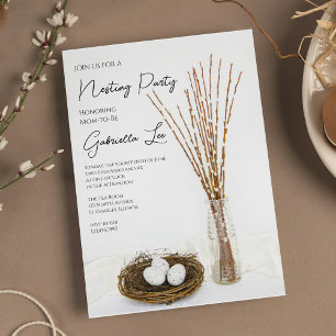 Invitación Baby Shower de Huevos Blancos Fiesta de nidificaci