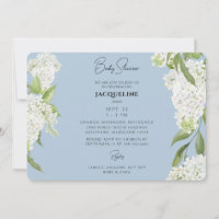 Baby Shower de Hydrangeas Blancas con capucha azul