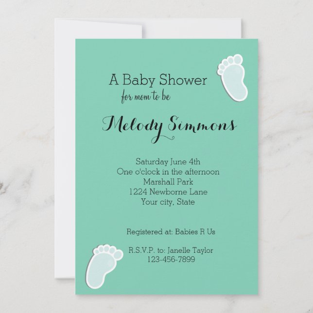Invitación Baby Shower de imágenes para bebé (Reverso)