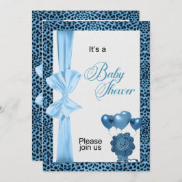 Invitación Baby Shower de impresión con queso azul