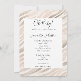 Invitación Baby Shower de impresión de animales de cebra rosa