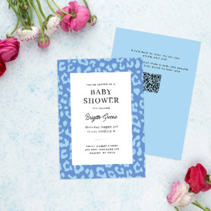 Invitación Baby Shower de impresión de animales de leopardo a