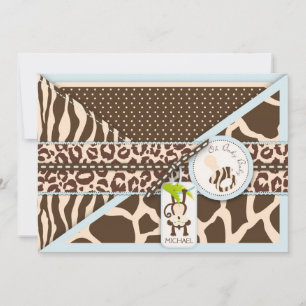 Invitación Baby Shower de impresión de animales Safari de mon