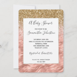 Invitación Baby Shower de impresión de cebra de glitz rosa de