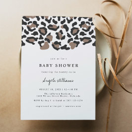 Invitación BABY SHOWER de impresión de leopardo bohemio AUBRE