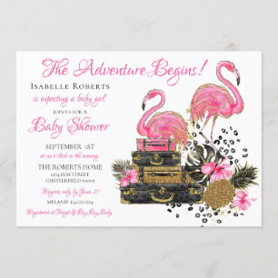 Invitación Baby Shower de impresión de leopardo negro purpuri