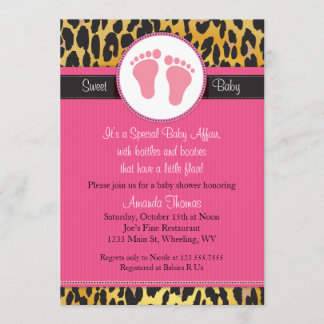 Invitación Baby Shower de impresión de leopardo ro