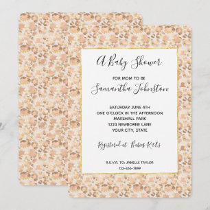 Invitación Baby Shower de impresión de Leopardo Rosa Rubor Go