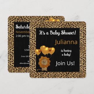 Invitación Baby Shower de impresión de queso dorado