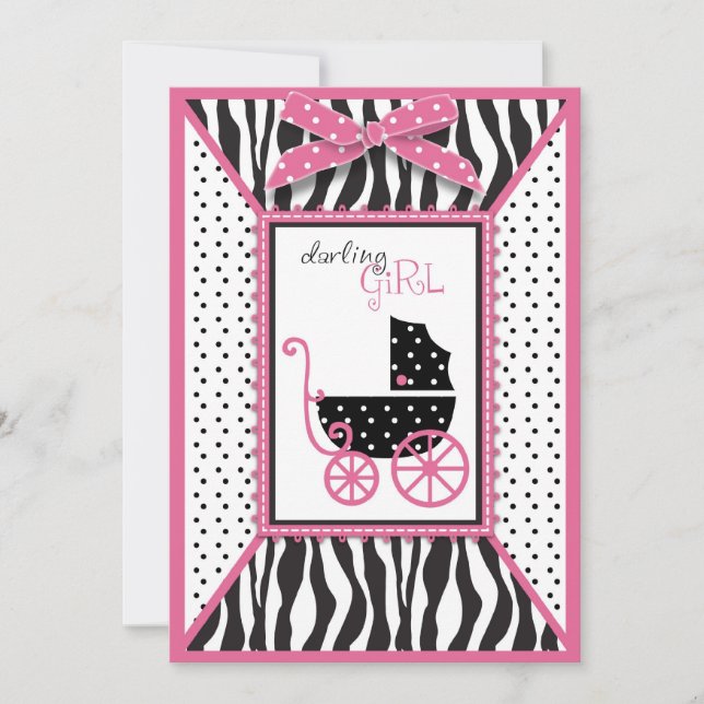 Invitación Baby Shower de impresión y portadora de (Anverso)
