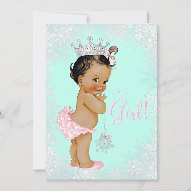 Invitación Baby Shower de invierno azul verde azulado Wonderl (Anverso)