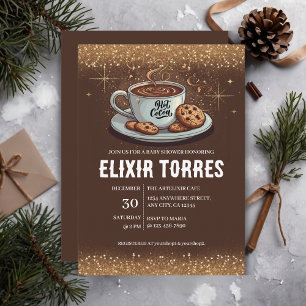 Invitación Baby Shower de invierno de chocolate caliente Purp