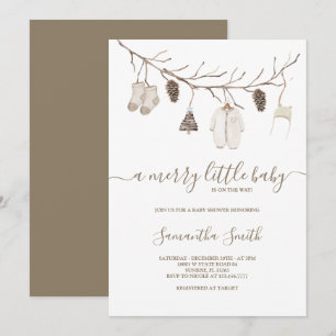 Invitación Baby Shower de invierno de Feliz Navidades