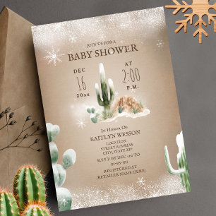 Invitación Baby Shower de invierno de la nieve del desierto C