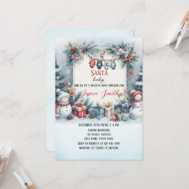 Invitación Baby Shower de invierno de Navidades de bebé de Sa
