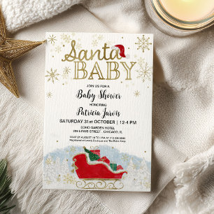 Invitación Baby Shower de invierno de Navidades de bebé de Sa