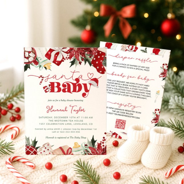 Invitación Baby Shower de invierno de Navidades de bebé de Sa (Subido por el creador)