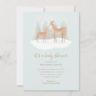 Invitación Baby Shower de invierno de Woodland Dee