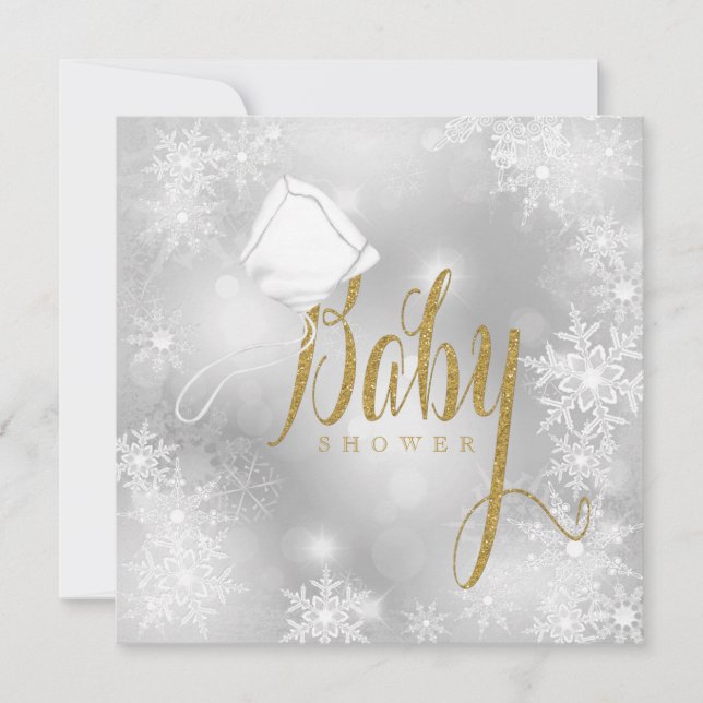 Invitación Baby Shower de Invierno Mágico (Anverso)