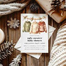 Invitación Baby Shower de invierno moderno y sudad