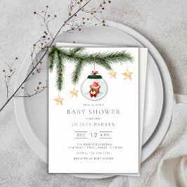 Invitación Baby Shower de invierno neutro con un género reduc