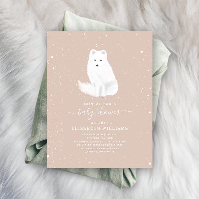 Invitación Baby Shower de invierno: Nieve rosa de la bebé de  (Subido por el creador)