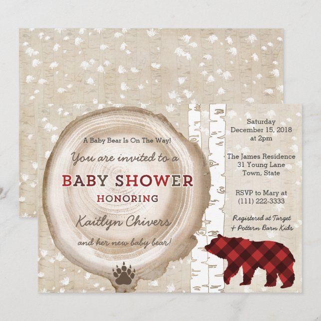 Invitación Baby Shower de invierno plateado para niño (Anverso / Reverso)
