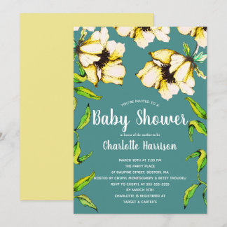 Invitación Baby Shower de Jardín de flores de primavera amari