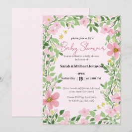 Invitación Baby Shower de jardín natural