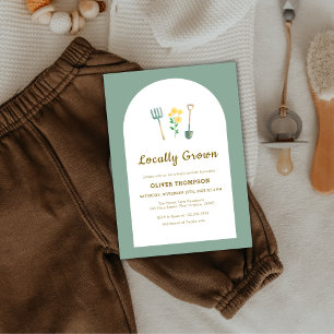 Invitación Baby Shower de jardinería floral de cultivo local
