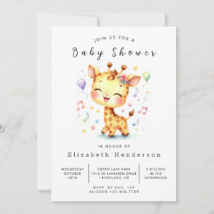 Invitación Baby Shower de jirafa impermeable