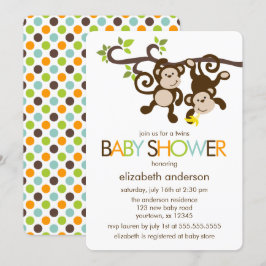 Invitación Baby Shower de juegos de monos