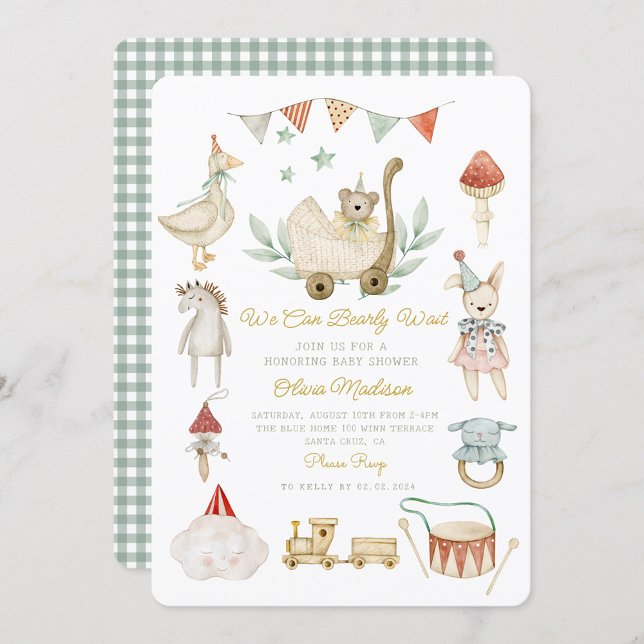 Invitación Baby Shower de Juguetes Cute de Esperación de Abra (Subido por el creador)