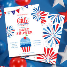 Baby Shower de julio de Patriotic Firecracker