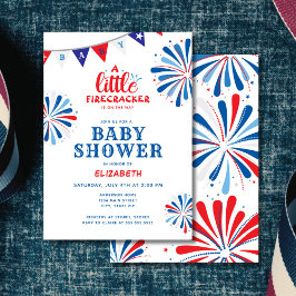 Invitación Baby Shower de julio de Patriotic Firecracker