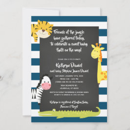 Invitación Baby Shower de Jungle Boy Animal Chalkboard