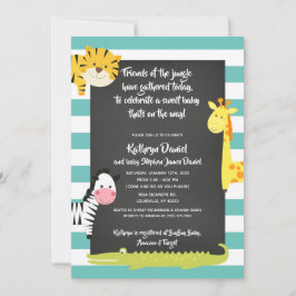 Invitación Baby Shower de Jungle Boy Animal Chalkboard