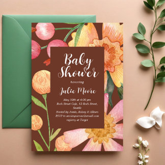 Invitación Baby Shower de la alimentación de la fl