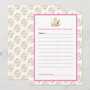 Invitación Baby Shower de la ardilla de primavera