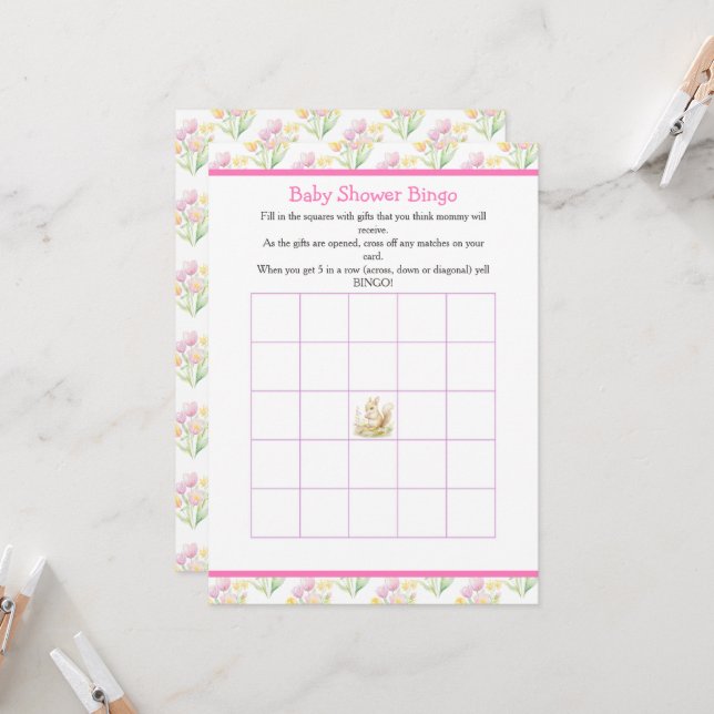 Invitación Baby Shower de la ardilla de primavera (Anverso/Reverso In Situ)