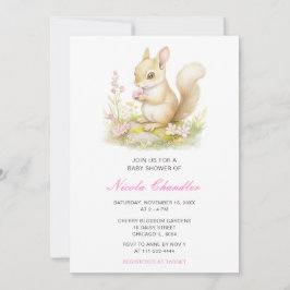 Invitación Baby Shower de la ardilla de primavera