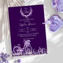 Baby Shower de la bicicleta Purple Floral Lavender