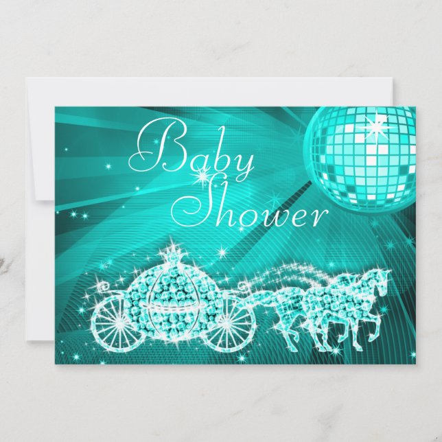 Invitación Baby Shower de la bola de disco del entrenador de  (Anverso)